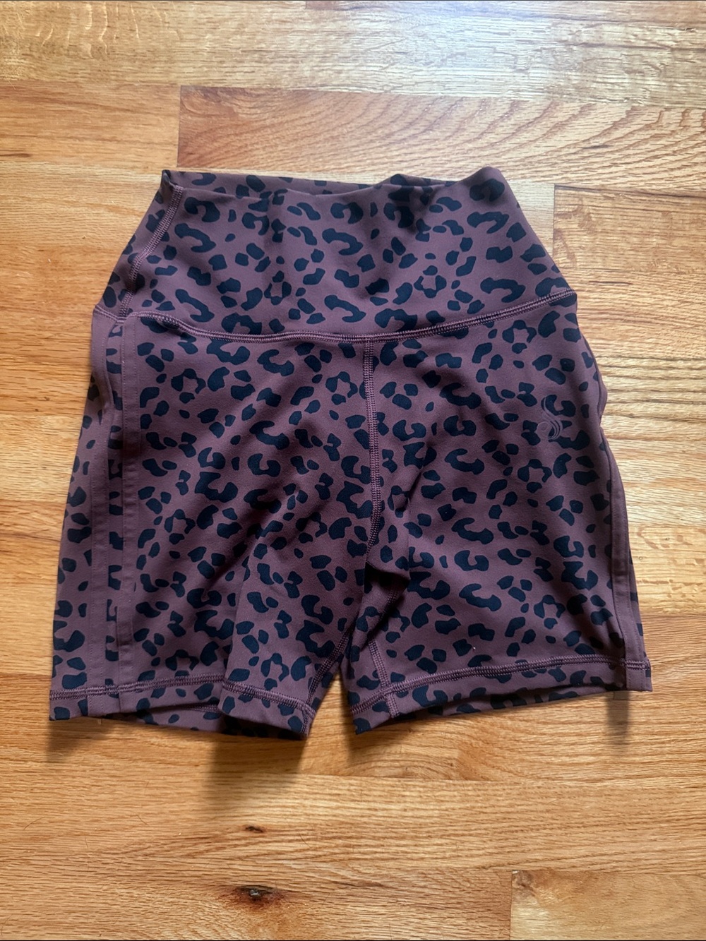 Ryderwear High-Waist Leopard Bike Shorts - Brown & Black